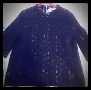 Ann Taylor Loft black lace top